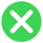 Green circle with an X